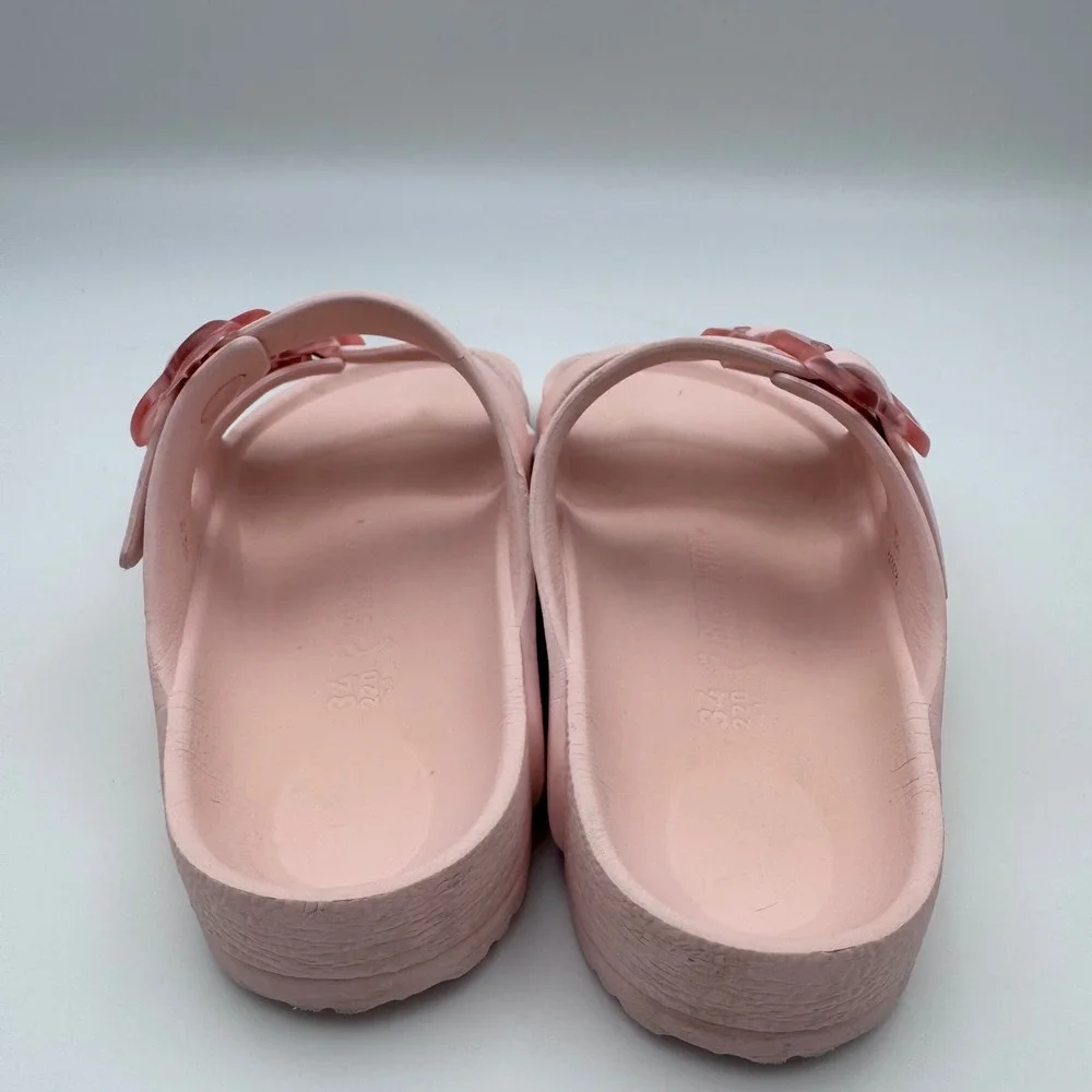 Birkenstock Kids Arizona EVA Sandals Pink Heart Buckle Slides Size 34 EU 3 US